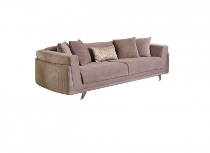 Design Stoffsofa Dreisitzer Couch Sofa 3 Sitz Beige Stoff Polstersofa